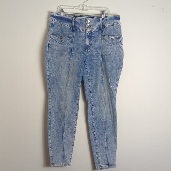 Signature Fit Flex Magic Waistband High Rise Acid Wash Jegging Women's Size 18 - Picture 1 of 13